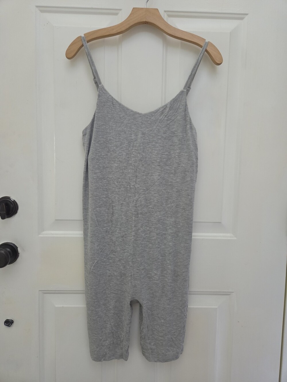 Gap Maternity Ribbed Short Bodysuit Unitard Gray